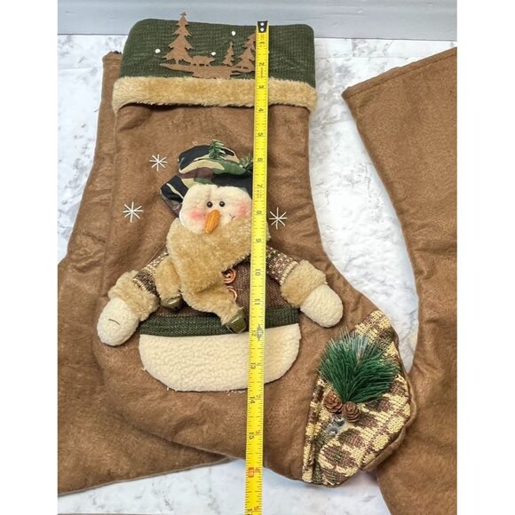 Snowman Hunter Christmas Stockings Set of 3 Camo Mountain Forest Wildlife - Picture 7 of 11